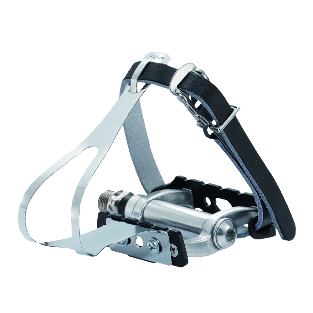 Aluminium pedals with cleats ans straps